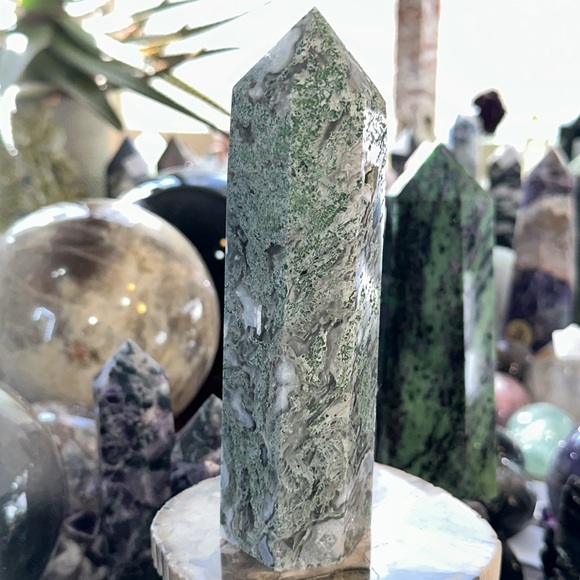 Moss Agate Crystal Tower! - Picture 7 of 10